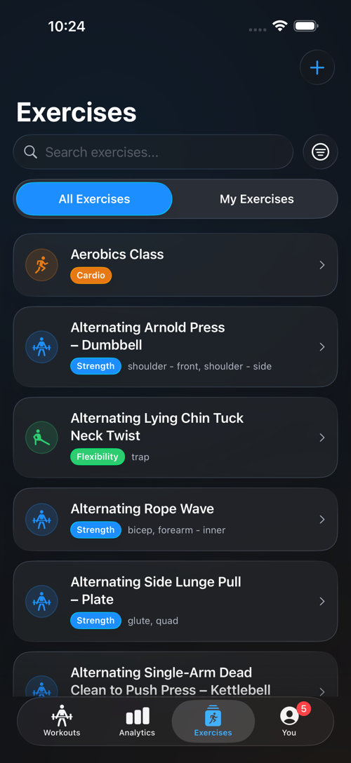 RepXP App - 400+ exercise library